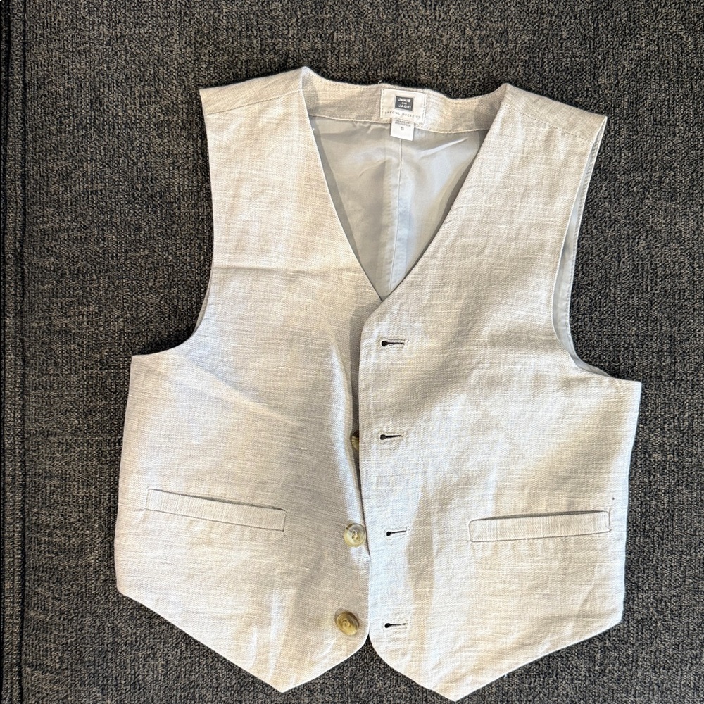 Light Gray Button-Up Vest
